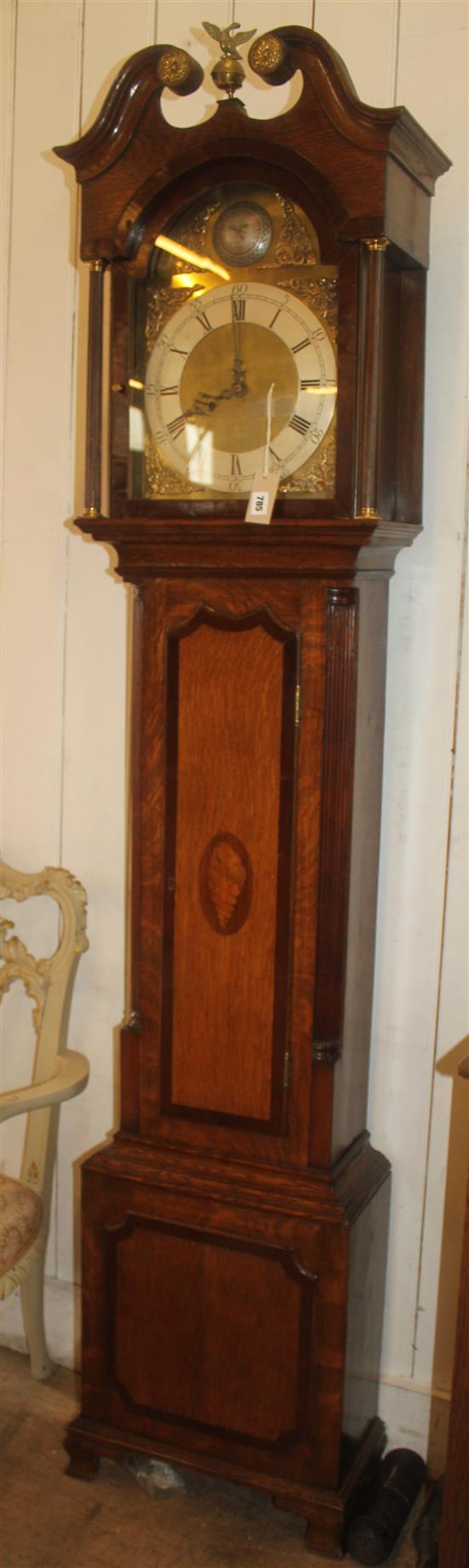 George III oak eight-day longcase clock